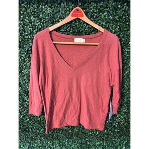 NATION LTD CINNAMON TALIA SWEATSHIRT SHORT SLEEVE TOP SZ XS NWT